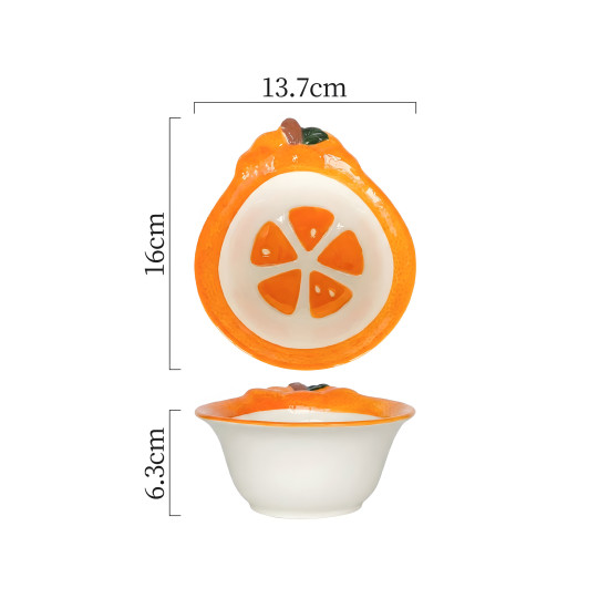 Orange Pattern Porcelain Bowl